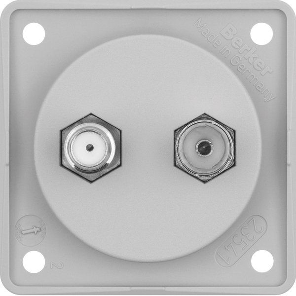 Berker - Antennensteckdose Antennen Verbinderdose 945602506 gr/matt Radio/SAT