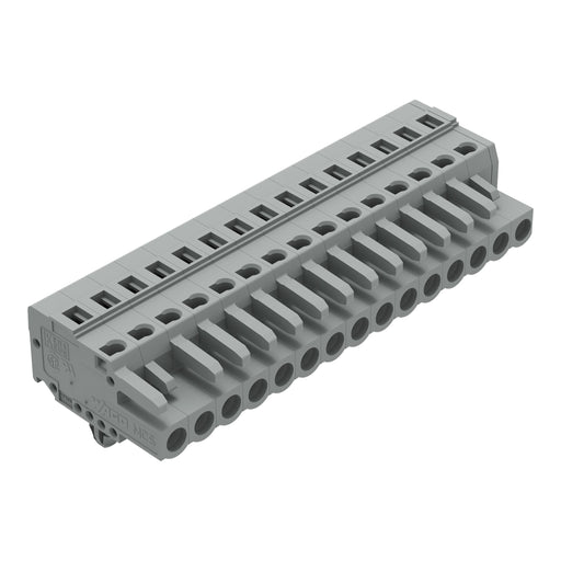 WAGO - Kabelsteckverbinder für Leiterplattensteckverbinder 1-Leiter-Federleiste 231-115/008-000 CAGECLAMP,2,5 mm²,gr − 25 Stück