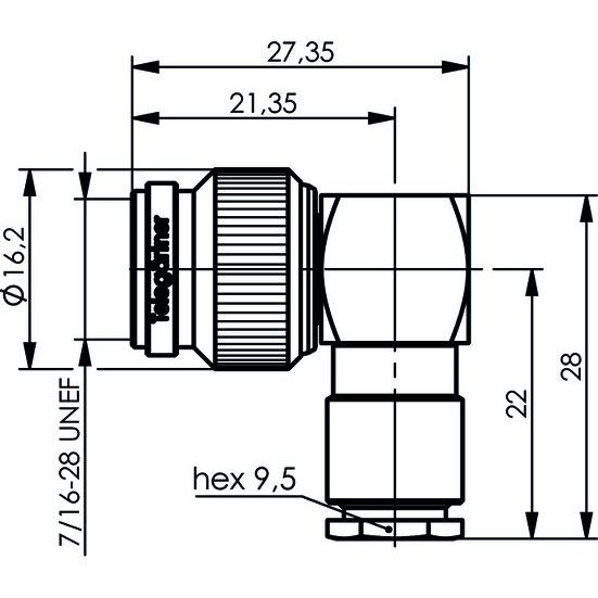 Telegärtner - Koax-Steckverbinder TNC Kabelwink.stecker 100023813 löt/schr RG59 75Ohm