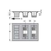 WAGO - Leiterplattensteckverbinder THR-Stiftleiste 2-reihig 713-1410/117-000/997 0,8x0,8,gerade,sw − 120 Stück
