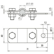 DEHN - Erdungsrohrschelle ERS 42 AB11 V2A D 42,4mm NIRO