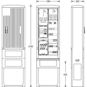 uesa - Zähler-Komplettschrank Straßenbeleuchtungssäule SBS4GTSG Thü.Energie 2100x590x320mm