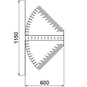 OBO Bettermann - Bogen für Kabelrinne Bogen, winkelverstellbar RB W 660 FT 60x600 tauchfeuerv