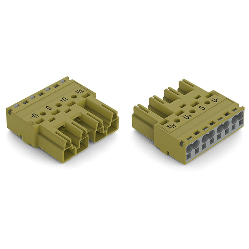 WAGO - Steckverbinder für steckbare Gebäudeinstallation Stecker 4-polig 770-274/071-000 Kod. B,hellgrün − 50 Stück