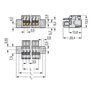 WAGO - Kabelsteckverbinder für Leiterplattensteckverbinder 1-Leiter-Federleiste 2734-107/031-000 Push-inCAGECLAMP,lgr − 50 Stück