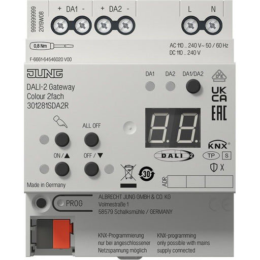 Jung - Bussystem-Systemschnittstelle/Medien-Gateway KNX DALI-2 Gateway Colour 30128 1S DA2 R 2fach