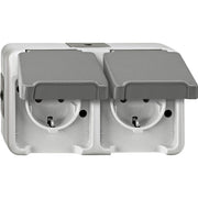 Merten - Steckdose SCHUKO-Doppel-Steckdose MEG2321-8029 lichtgrau