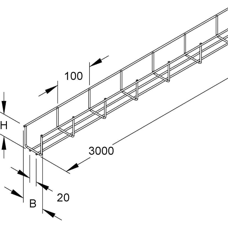 Niedax - Gitterrinne GR 60.060 E3 − 3 Meter