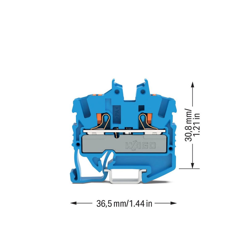 WAGO - Durchgangs-Reihenklemme Mini-Durchgangsklemme 2252-1204 2,5 qmm, bl − 100 Stück