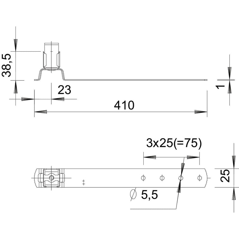 OBO Bettermann - Dachleitungshalter für Blitzschutz Dachleitungshalter 157 F-VA 410 − 20 Stück