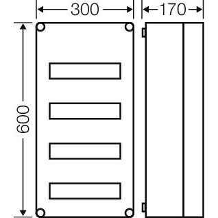 Hensel - Installationskleinverteiler Mi-Automatengehäuse Mi 1441 48 Teilungseinheiten