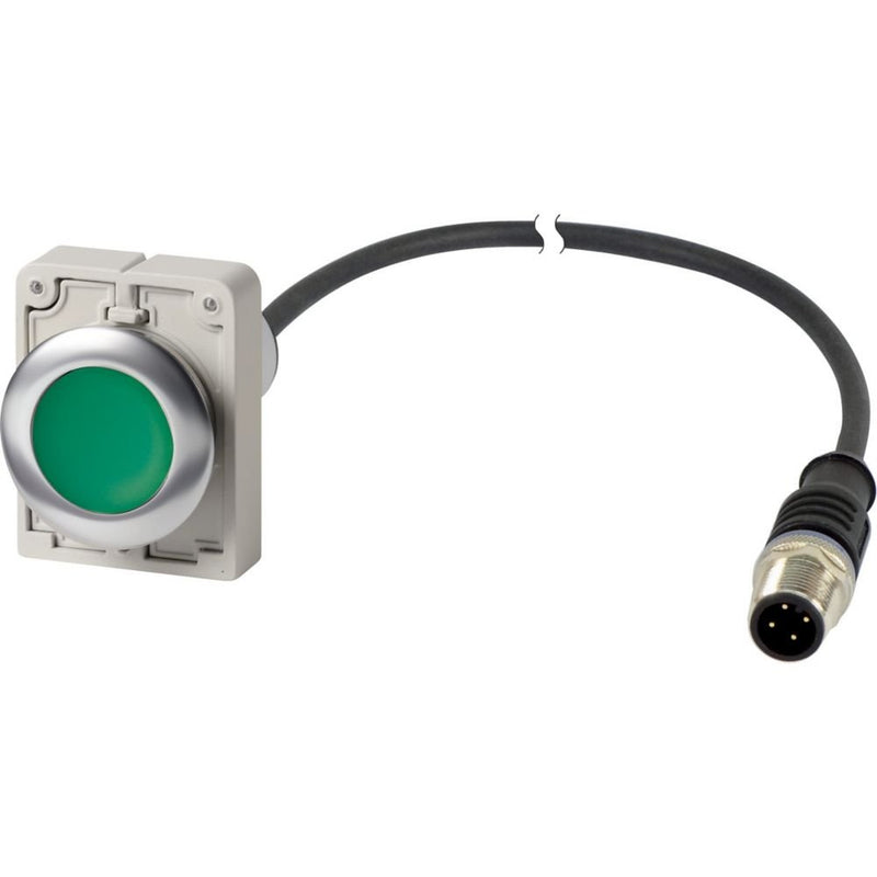 Eaton - Drucktaster, Komplettgerät Drucktaste flach rastend C30C-FDR-G-K10-P5 1S 4polig 1m grün