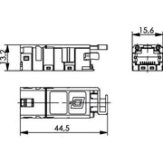 Telegärtner - Modularer Steckverbinder STX RJ45 Modul Cat.6 100007525