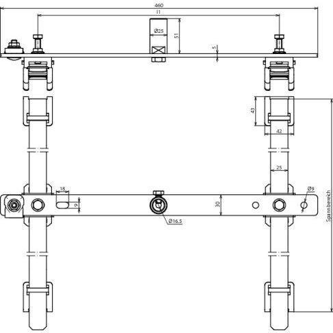 DEHN - Zubehör/Ersatzteile für Erdung und Blitzschutz Halter 2-fach HA 16 2FFG120.300V2A mit Spannband