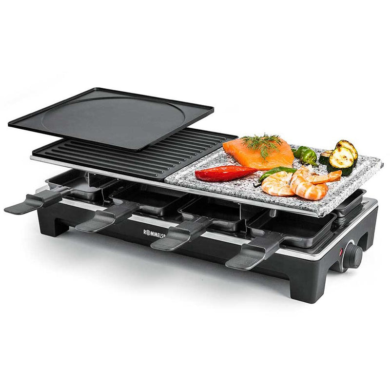 Rommelsbacher - Raclette 8er RCS 1350 Wechselplatten+Stein