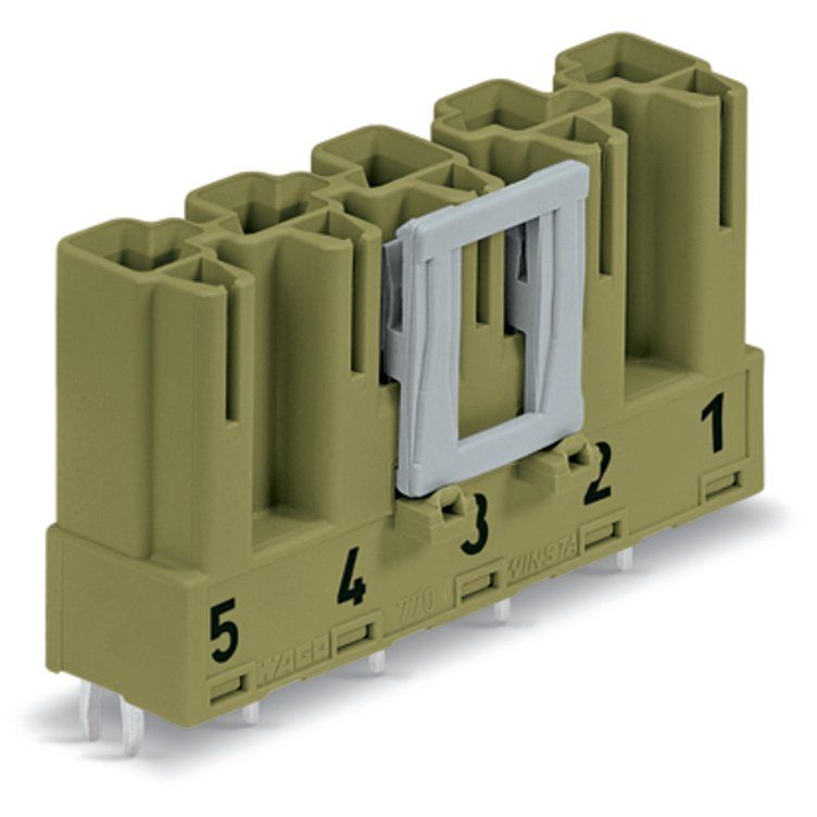 WAGO - Leiterplattensteckverbinder Stecker für Leiterplatten 770-875 5-polig,hellgrün − 50 Stück