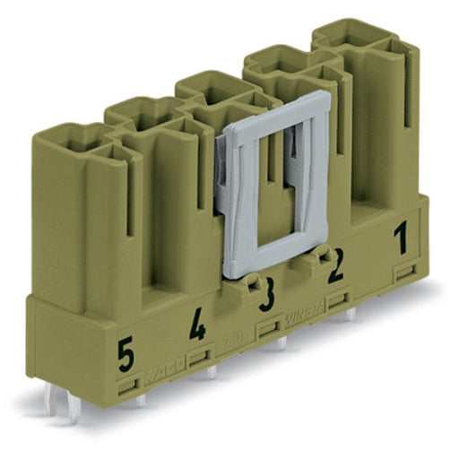 WAGO - Leiterplattensteckverbinder Stecker für Leiterplatten 770-875 5-polig,hellgrün − 50 Stück