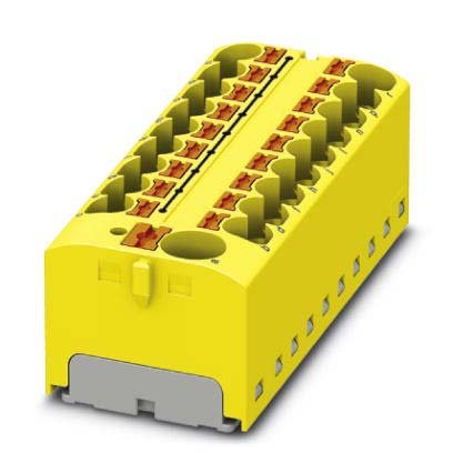 Phoenix Contact - Durchgangs-Reihenklemme Verteilerblock PTFIX 10/18X4 YE − 8 Stück