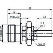 Telegärtner - Koax-Steckverbinder TNC-Einbaubuchse cr 100023764 RG 316/U