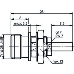 Telegärtner - Koax-Steckverbinder TNC-Einbaubuchse cr 100023764 RG 316/U