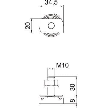OBO Bettermann - Hammerkopfschraube MS4121/4141 mit Feder − 50 Stück