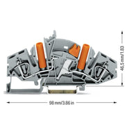 WAGO - Trenn- und Messtrenn-Reihenklemme Trennklemme 282-821 2-L., orange 4qmm − 20 Stück