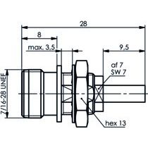 Telegärtner - Koax-Steckverbinder TNC-Einbaubuchse cr 100023764 RG 316/U