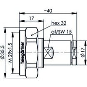 Telegärtner - Koax-Steckverbinder 7-16 Kabelstecker 50 Ohm 100024390 RG-214/U RG-213/U