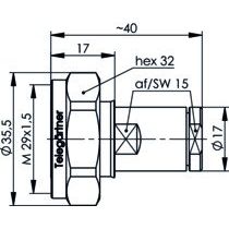 Telegärtner - Koax-Steckverbinder 7-16 Kabelstecker 50 Ohm 100024390 RG-214/U RG-213/U