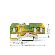 WAGO - Schutzleiter-Reihenklemme Schutzleiterklemme 281-687 gn/ge 0,08-4qmm