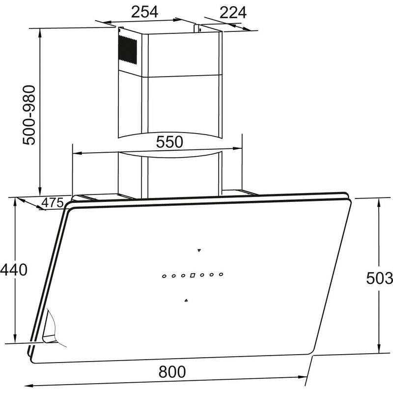 Amica - Dunstabzugshaube Kaminhaube KHF 695 801 S X-Type,80cm