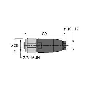 Turck - Rundsteckverbinder, feldkonfektionierbar (Industriesteckverbinder) Steckverbinder BKV4140-0/13.5 konfektionierbar