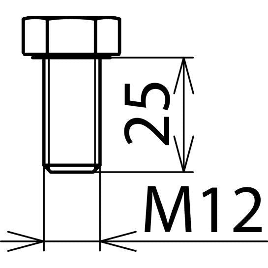 DEHN - Zubehör/Ersatzteile für Erdung und Blitzschutz Sechskantschraube SKSM12X25V2A DIN933 M12x25mm NIRO