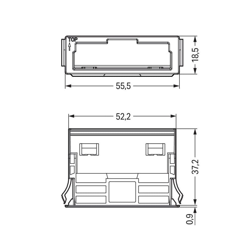 WAGO - Zubehör/Ersatzteile für steckbare Gebäudeinstallation Snap-In-Rahmen 770-340 5-pol.,1,0 3,0mm,ws − 100 Stück