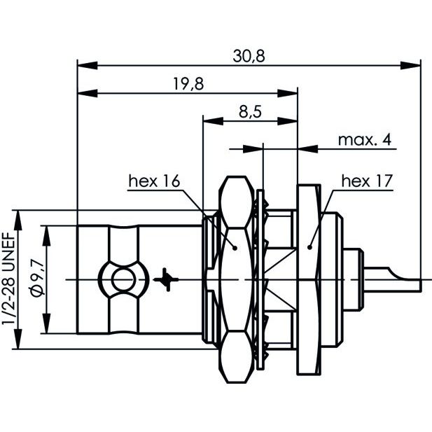 Telegärtner - Koax-Steckverbinder BNC-Einbaubuchse 100023407 50Ohm