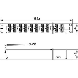 Telegärtner - Patchpanel Kupfer Cross Connect Panel Cat.6A 100007003 CCP32 16 RJ45 Ports