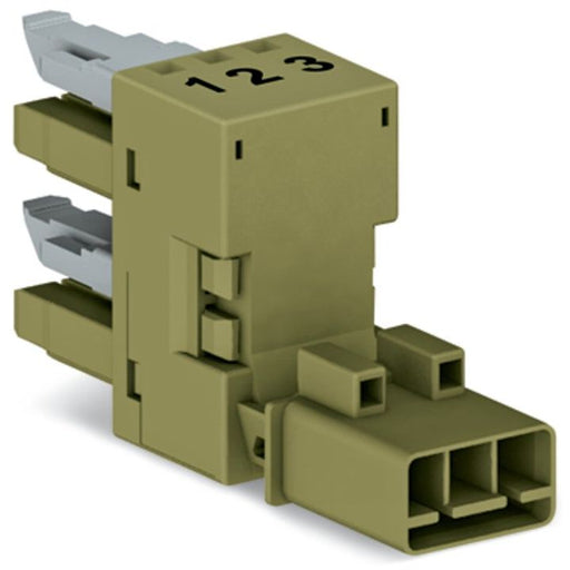 WAGO - Kompaktverteiler für steckbare Gebäudeinstallation h-Verteiler 3-polig 890-1662 Kod. B,hellgrün − 50 Stück