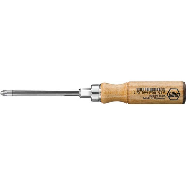 Wiha - Kreuzschlitz-Schraubendreher Holz-PZ-Schraubendreher 221 PZ 1x80