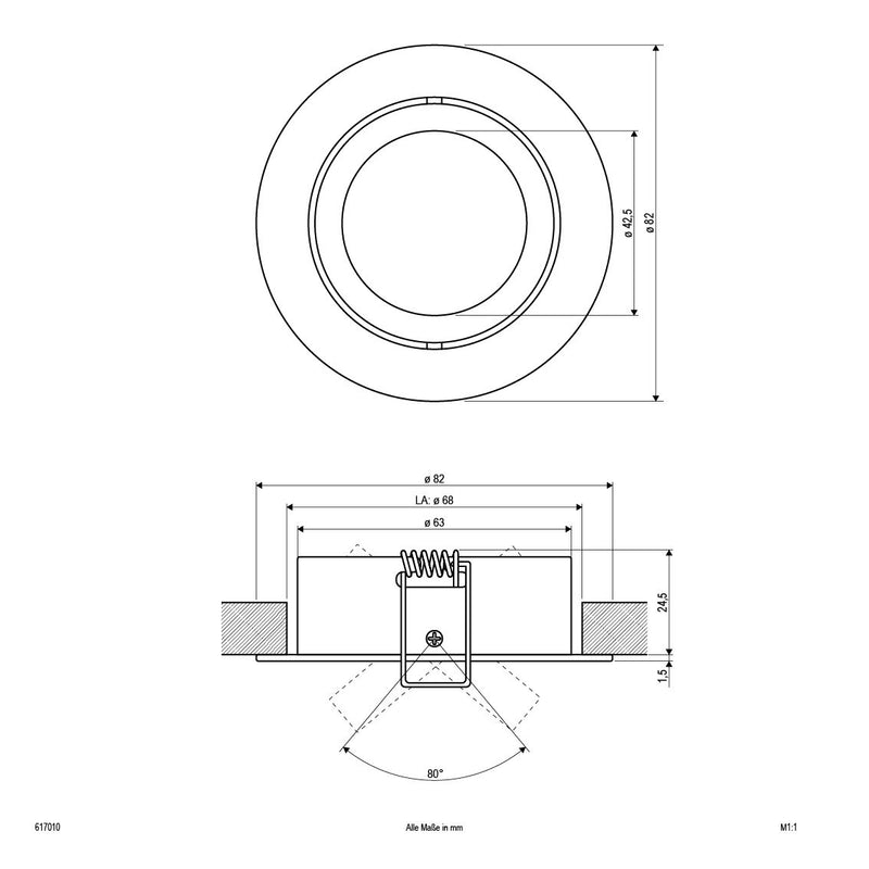 EVN Lichttechnik - Downlight/Strahler/Flutlicht NV-Einbauleuchte eds 617 010 12V GX5,3 50W