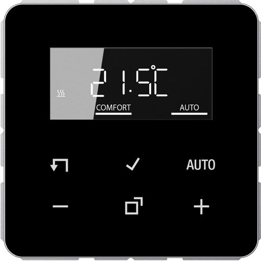 Jung - Raumthermostat/Uhrenthermostat Raumtemperaturregler TR D CD 1790 SW mit Display Standard − 1 Stück