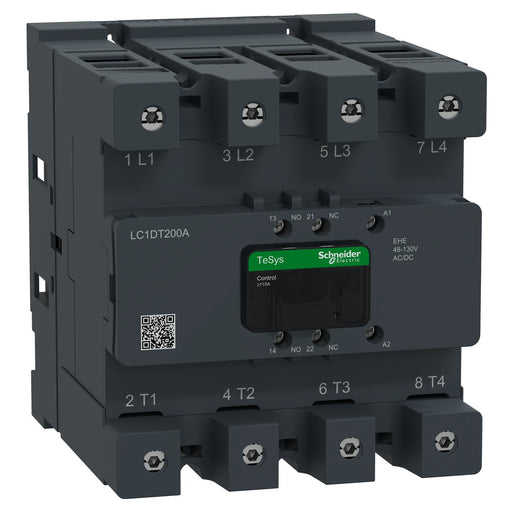 Schneider Electric - Leistungsschütz zum Schalten von Wechselstrom Schütz 4P 200A AC1 48-130V LC1DT200AEHE AC/DC 1S1Ö − 1 Stück