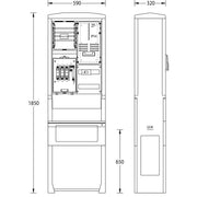 uesa - Zähler-Komplettschrank Zähleranschlusssäule ZAS-S-1 Thür.Energie 1850x590x320mm