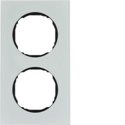 Berker - Abdeckrahmen Rahmen 2-fach 10122609 flach Glas polarweiß