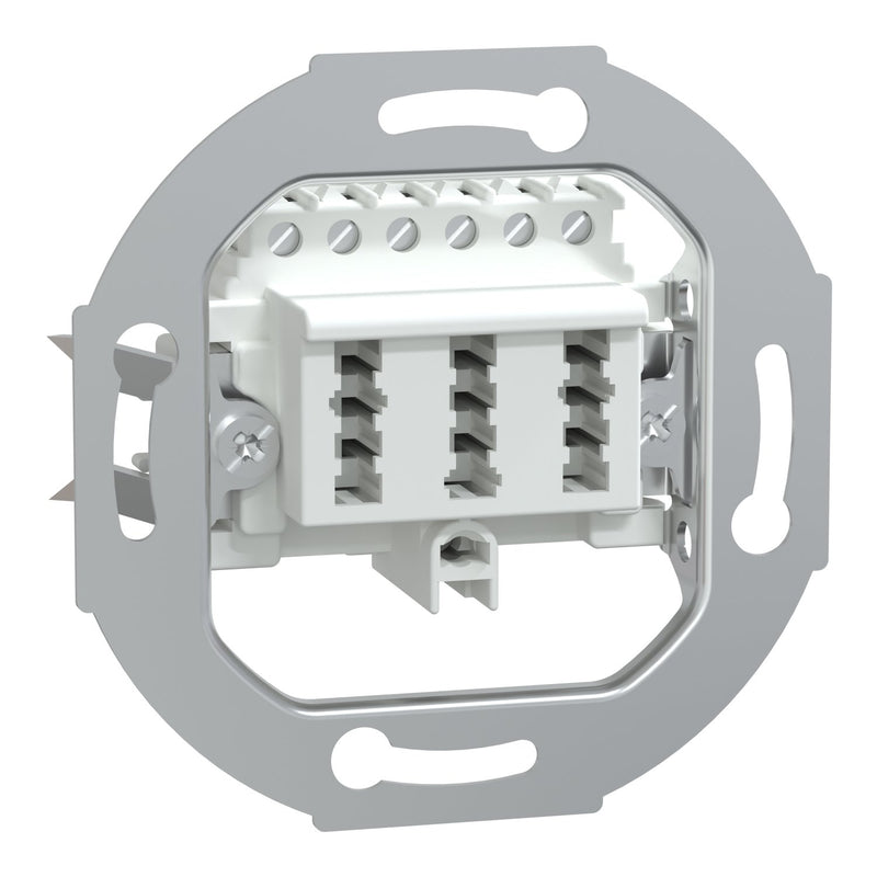 Merten - Einsatz/Abdeckung für Kommunikationstechnik TAE-Anschlussdose 3f.ws 465236 3x6 NFN