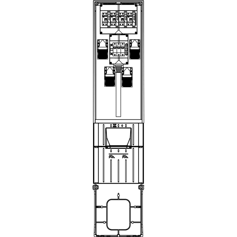 Elsta Mosdorfer - Installationskleinverteiler CV Säule 308 D035 4xCEE CV7308.35D.N4Z mit Zähler TN