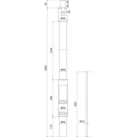 DEHN - Zubehör/Ersatzteile für Erdung und Blitzschutz Stützrohr f. HVI lightplus SR D40 1600 #105672 D40mm, L1600mm
