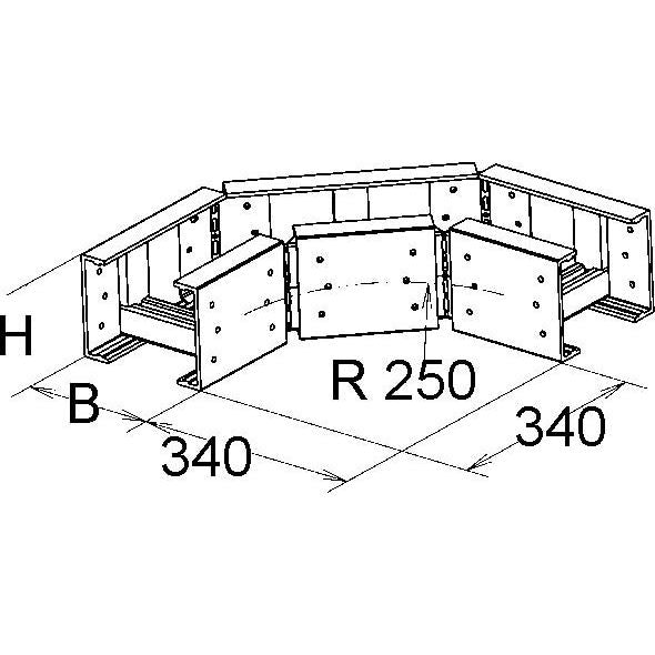 Niedax - Bogen für Kabelleiter GFK-Bogen 90Gr. ULLB 100.600 100x600mm