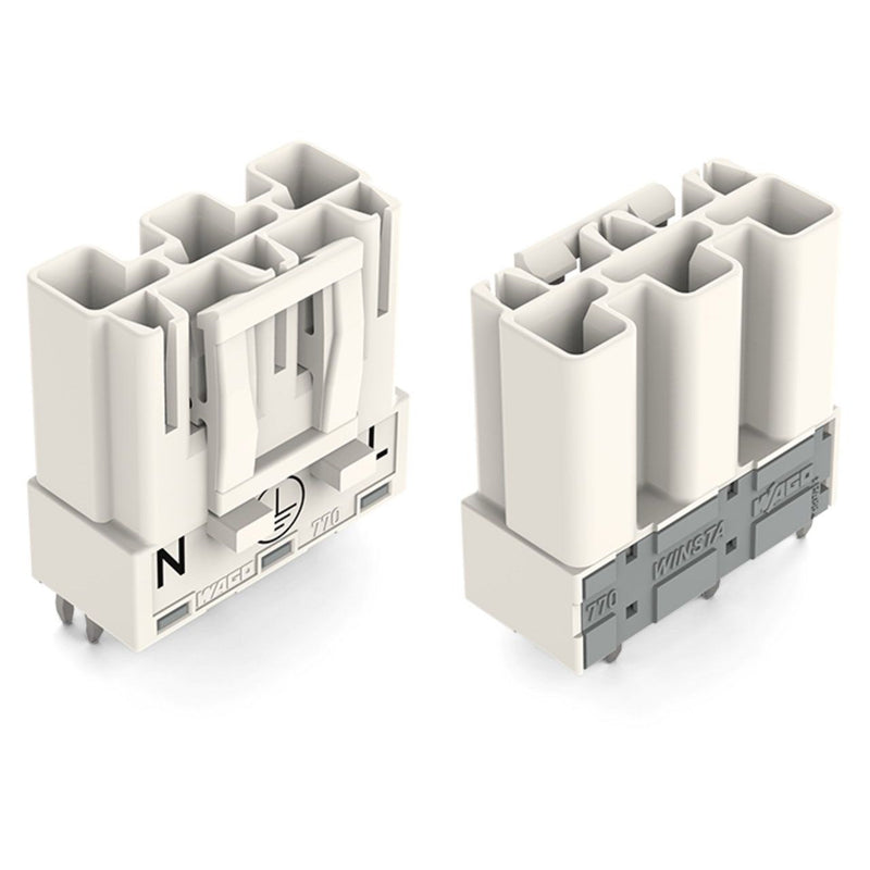 WAGO - Leiterplattensteckverbinder Stecker für Leiterplatten 770-833 3-polig,weiß − 100 Stück