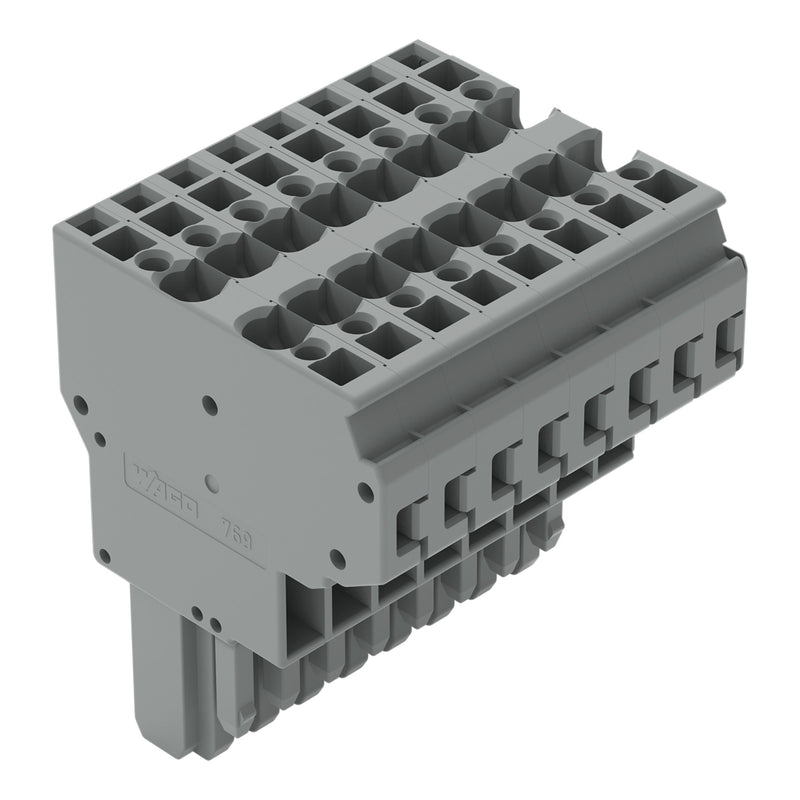 WAGO - Ein- und mehrpolige Klemmenleiste 2-Leiter-Federleiste 769-128 CAGECLAMP,4mm²,gr − 10 Stück