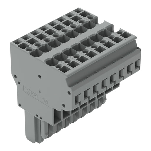 WAGO - Ein- und mehrpolige Klemmenleiste 2-Leiter-Federleiste 769-128 CAGECLAMP,4mm²,gr − 10 Stück